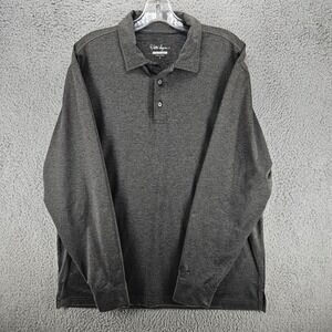 Walter Hagen Polo‎ Shirt Mens M Medium Gray Long Sleeve Hydro Dri Golfer Golfing